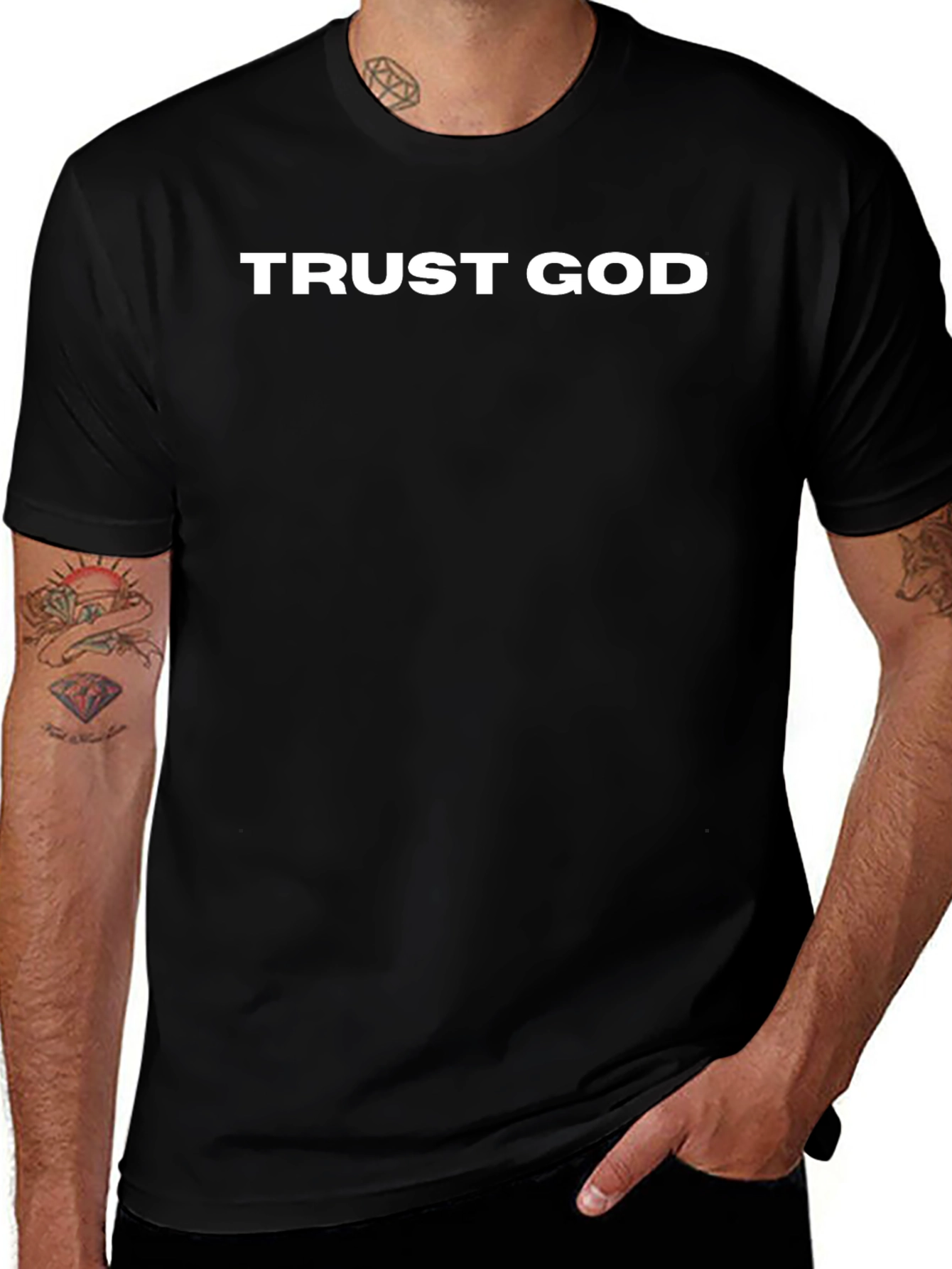 Trust God Black Graphic T-Shirt