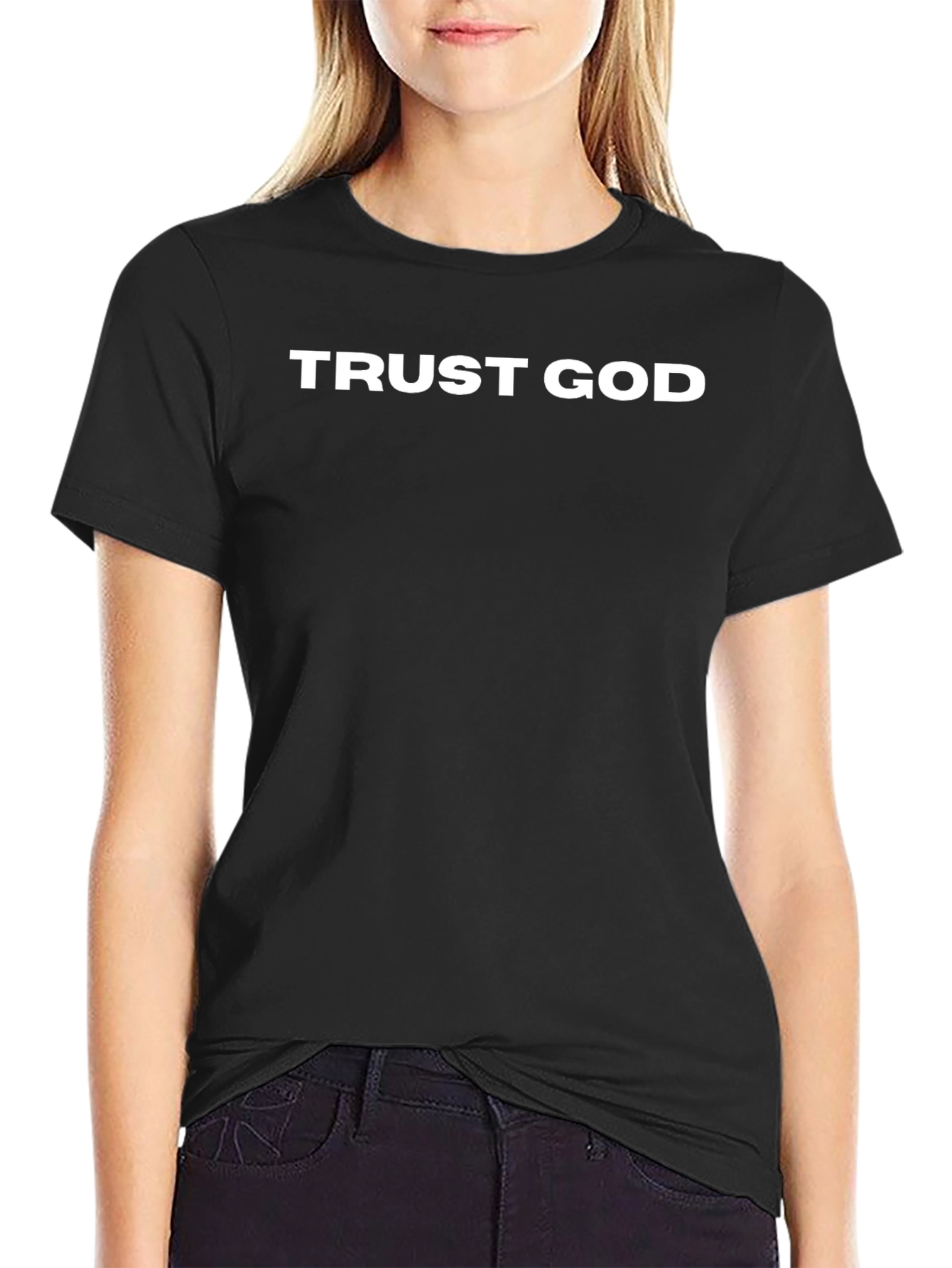 Trust God Black Graphic T-Shirt