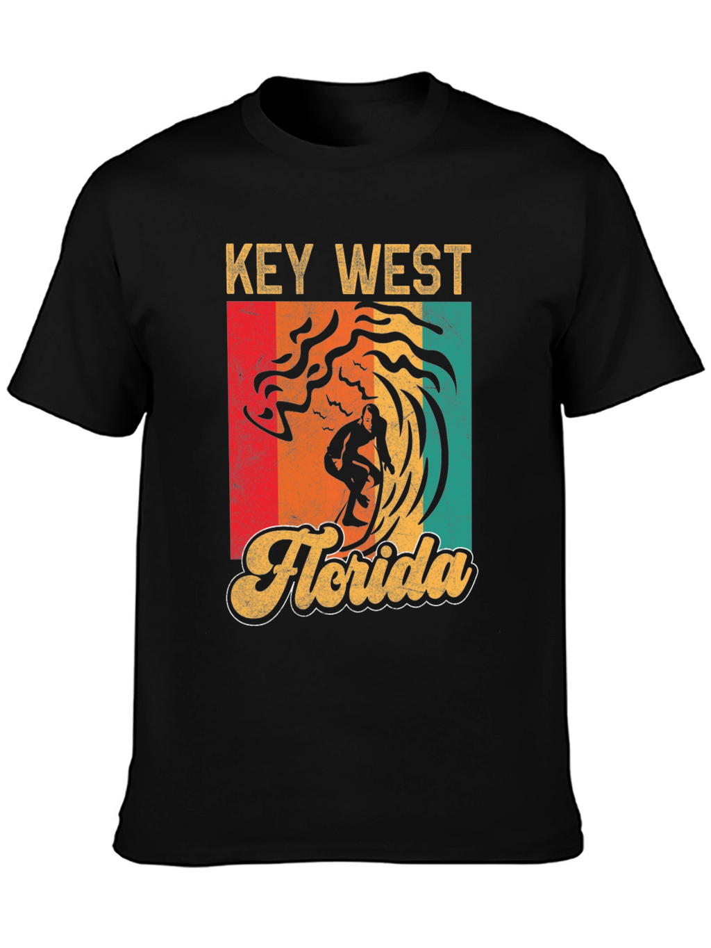 Key West Florida Surfer T-Shirt - Retro Style