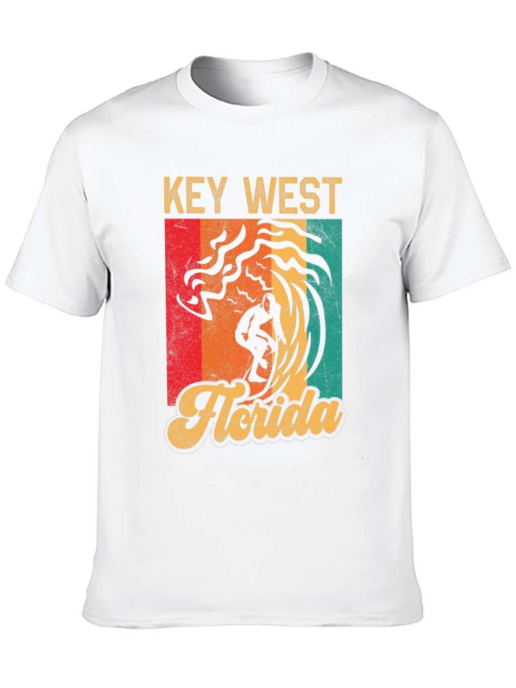 Key West Florida Surfer T-Shirt - Retro Style