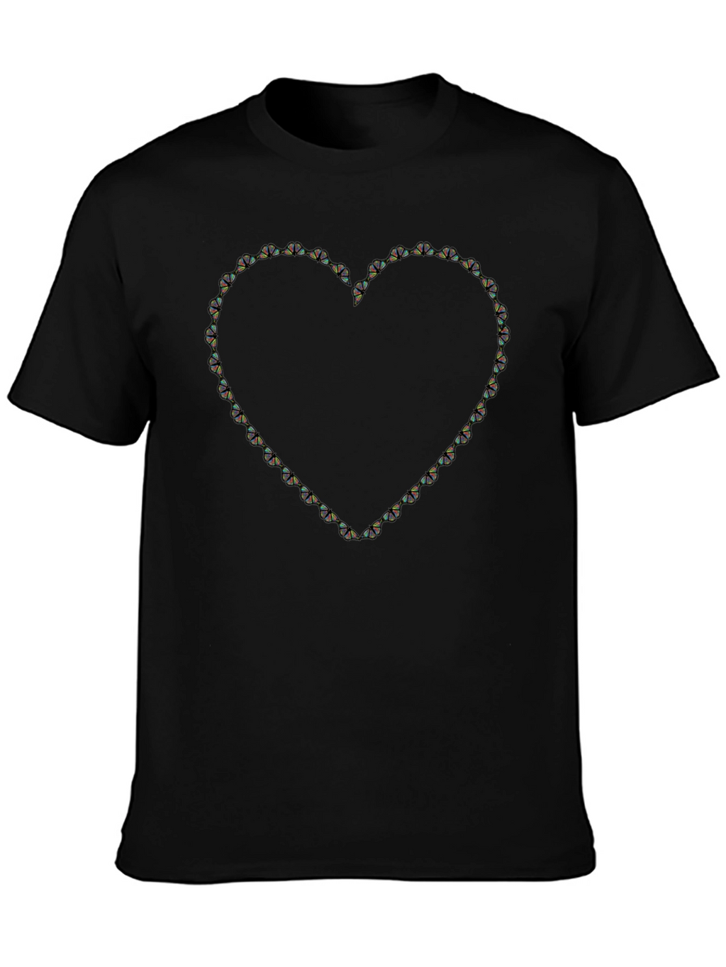 Heart Shaped Butterfly T-Shirt - Black