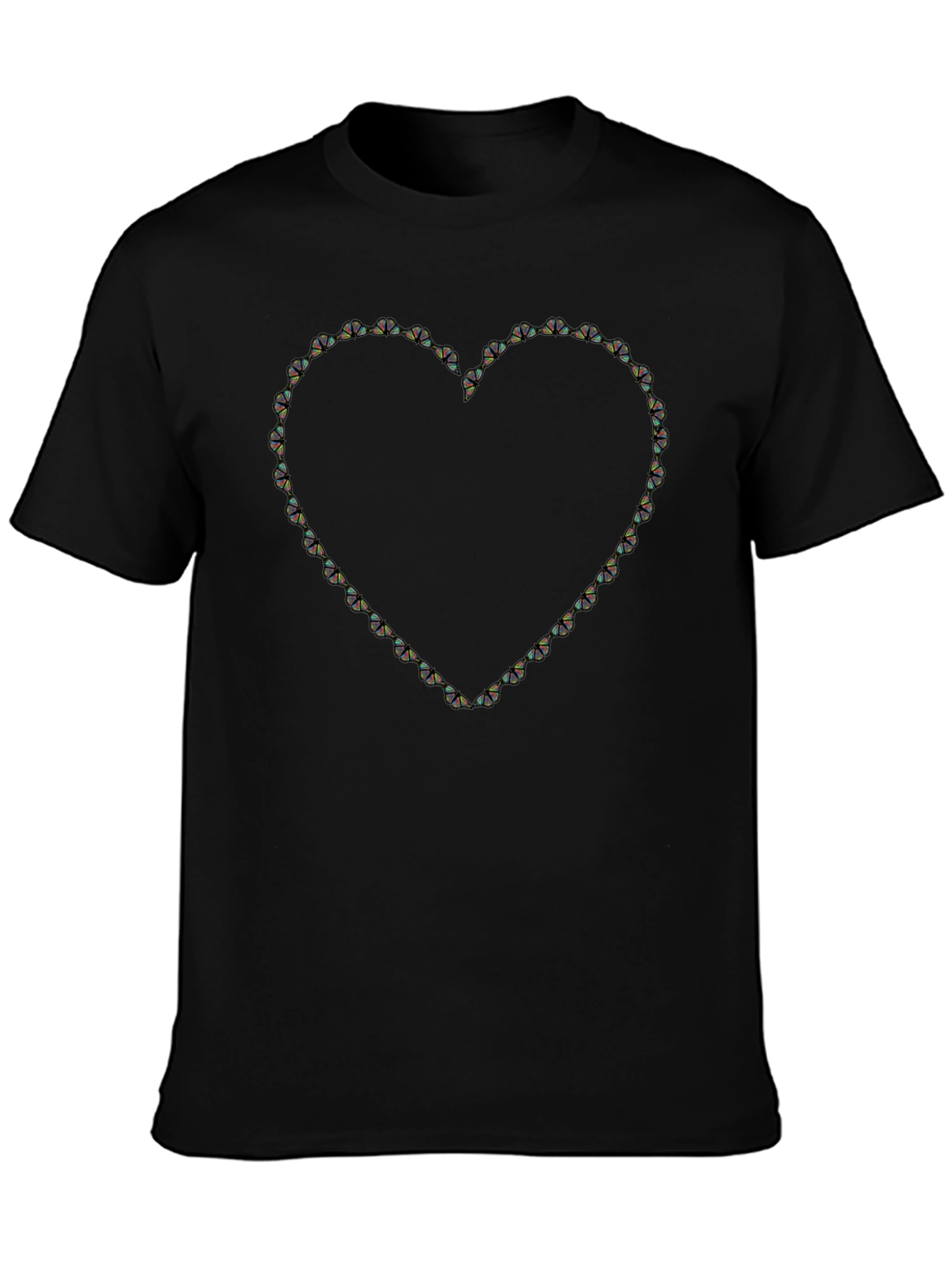 Heart Shaped Butterfly T-Shirt - Black