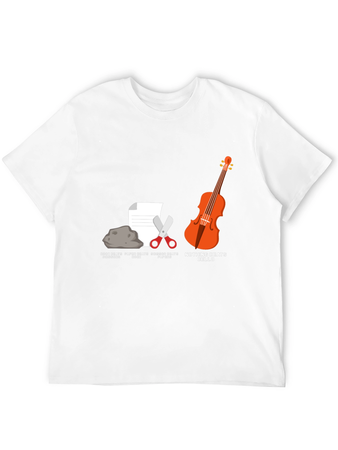 Rock Paper Scissors Cello Humor T-Shirt