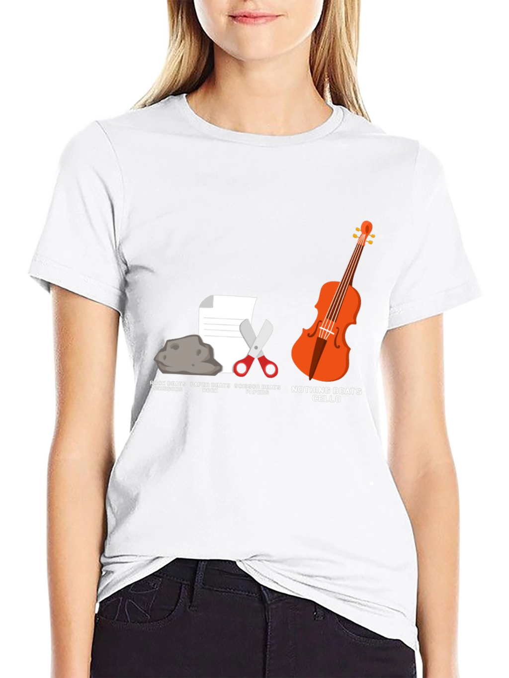Rock Paper Scissors Cello Humor T-Shirt