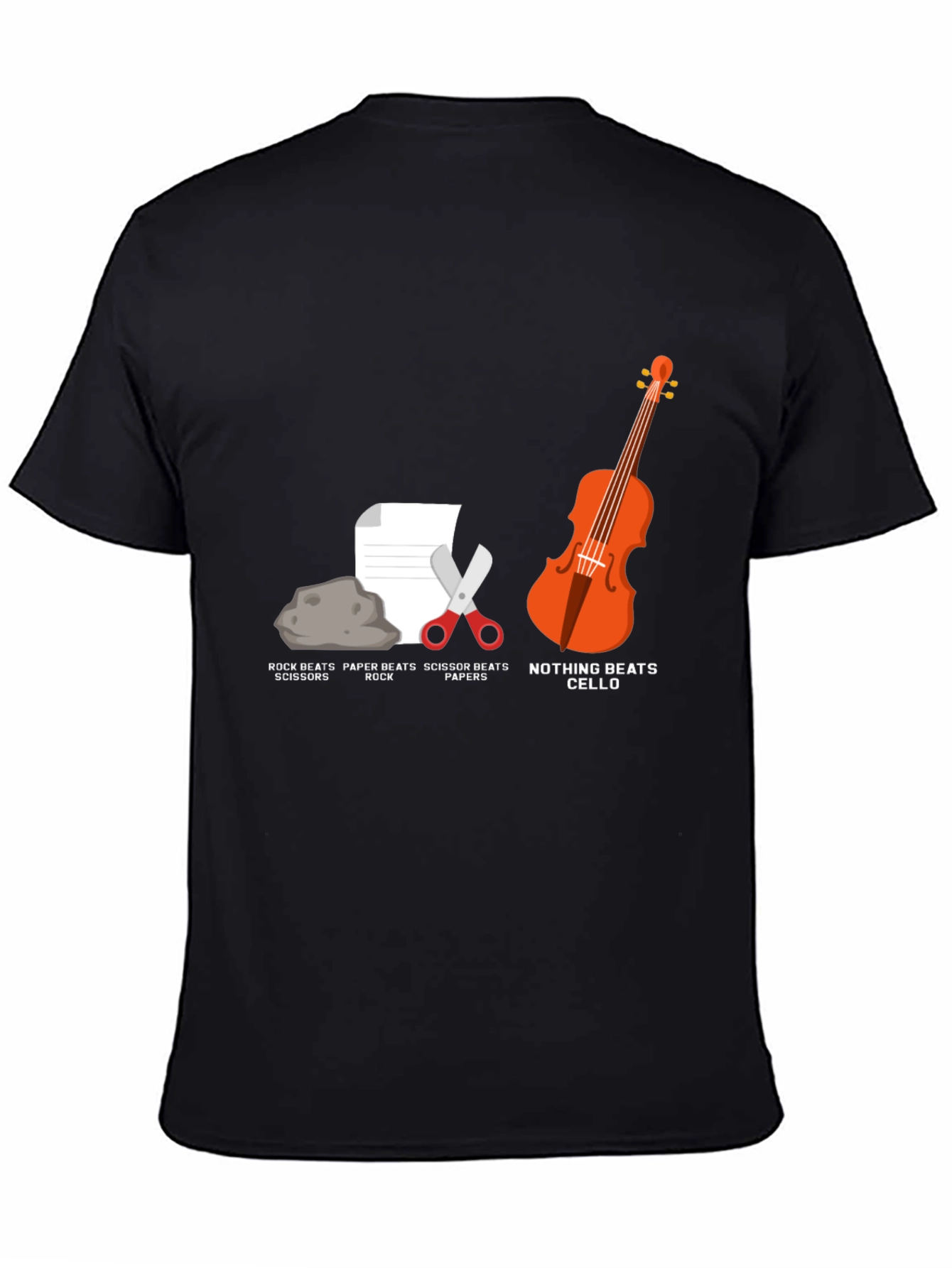 Rock Paper Scissors Cello Humor T-Shirt