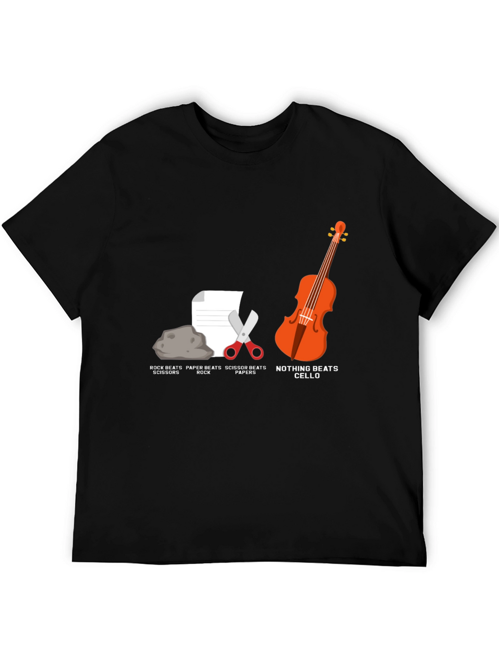 Rock Paper Scissors Cello Humor T-Shirt