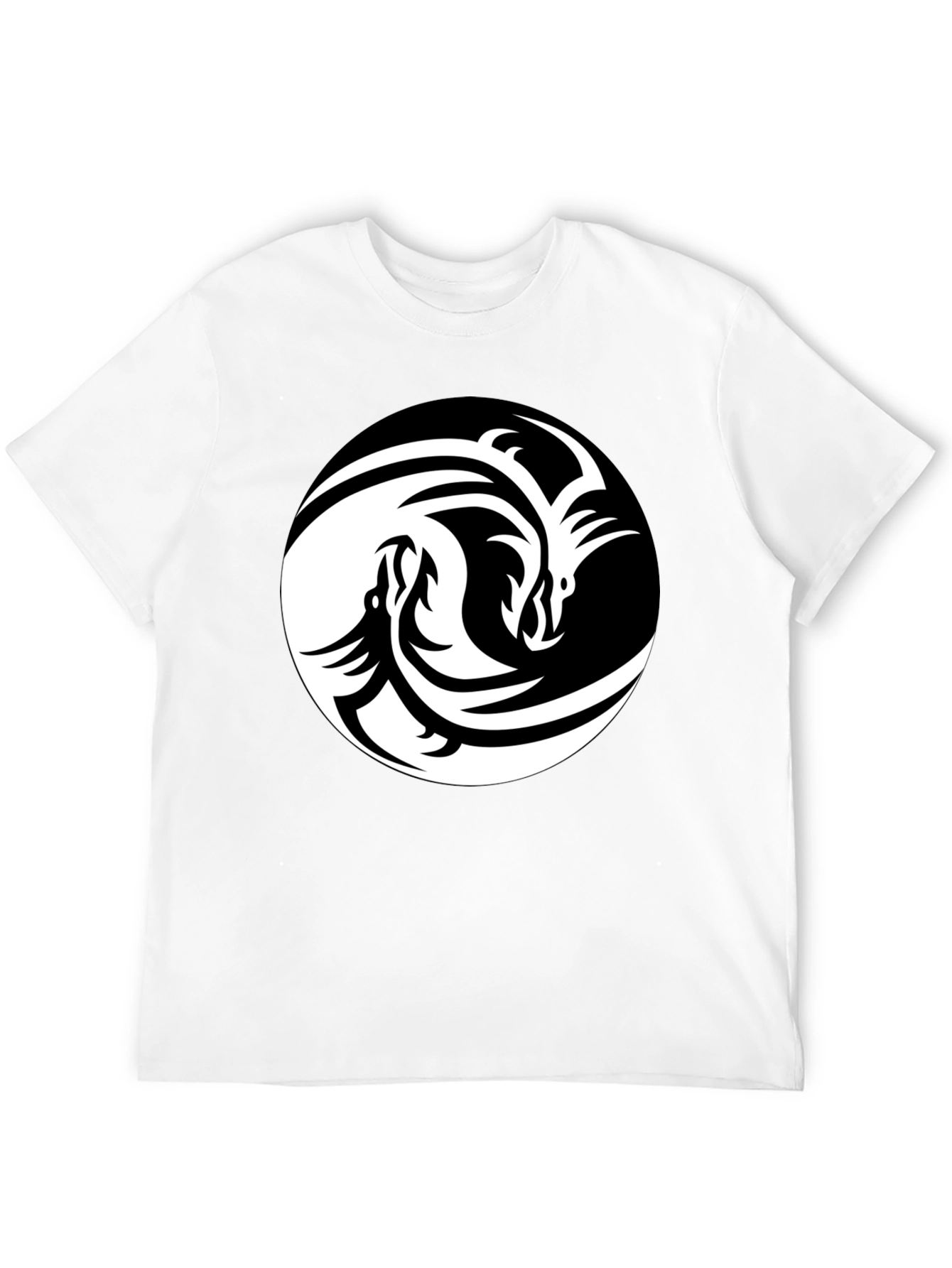 Yin Yang Dragon Graphic Tee - Unisex Black T-Shirt