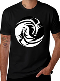 Yin Yang Dragon Graphic Tee - Unisex Black T-Shirt