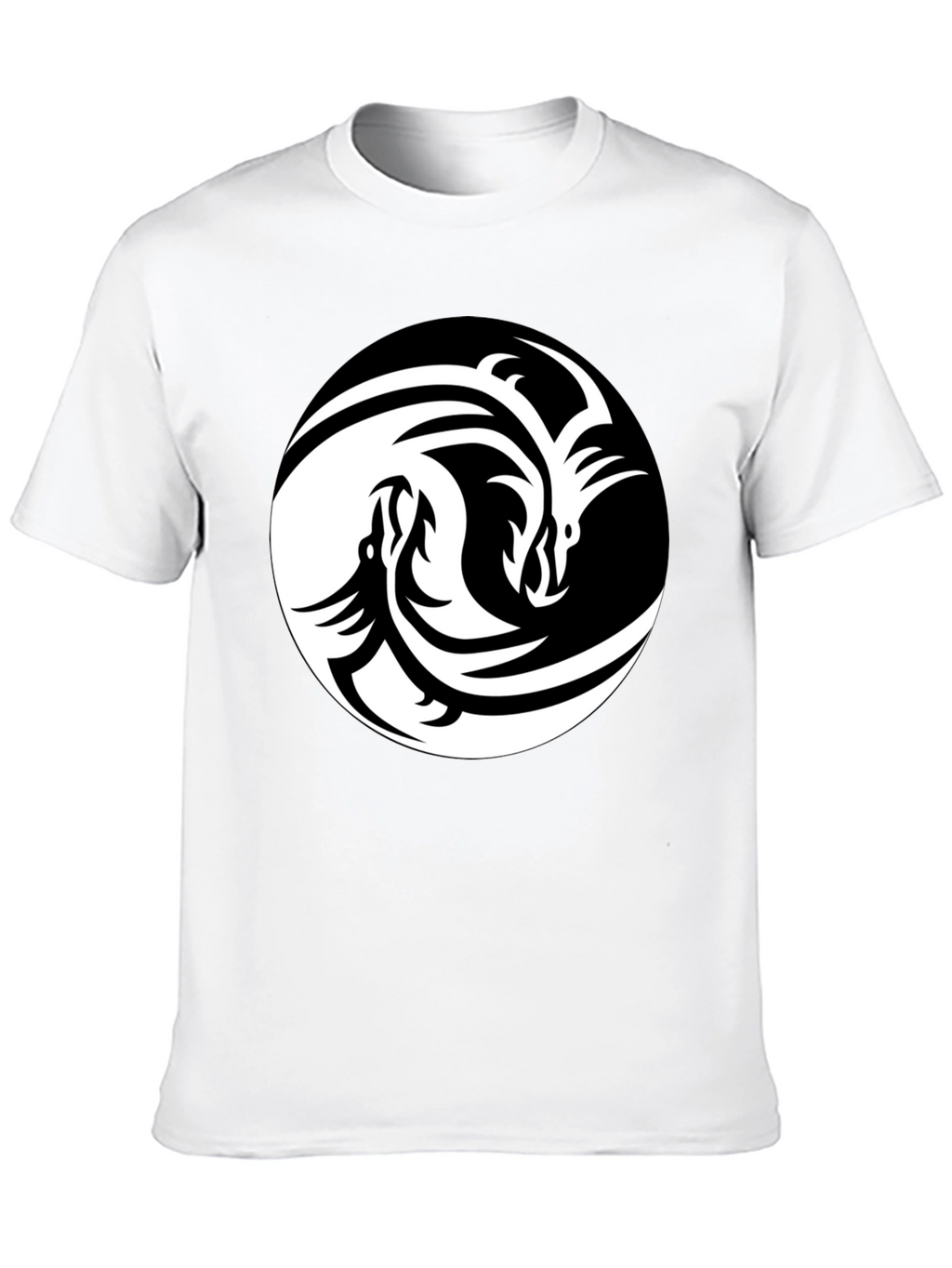 Yin Yang Dragon Graphic Tee - Unisex Black T-Shirt