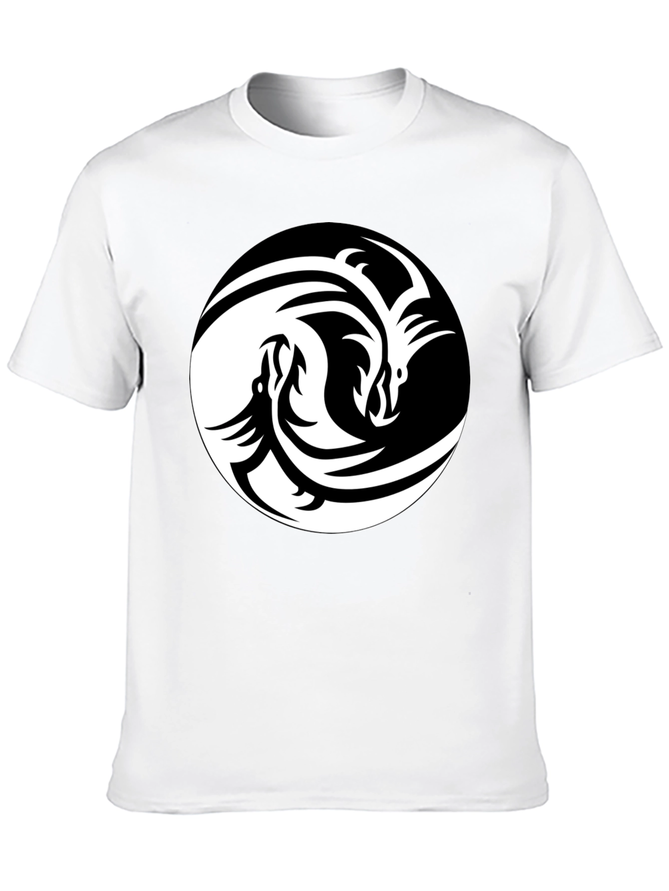 Yin Yang Dragon Graphic Tee - Unisex Black T-Shirt