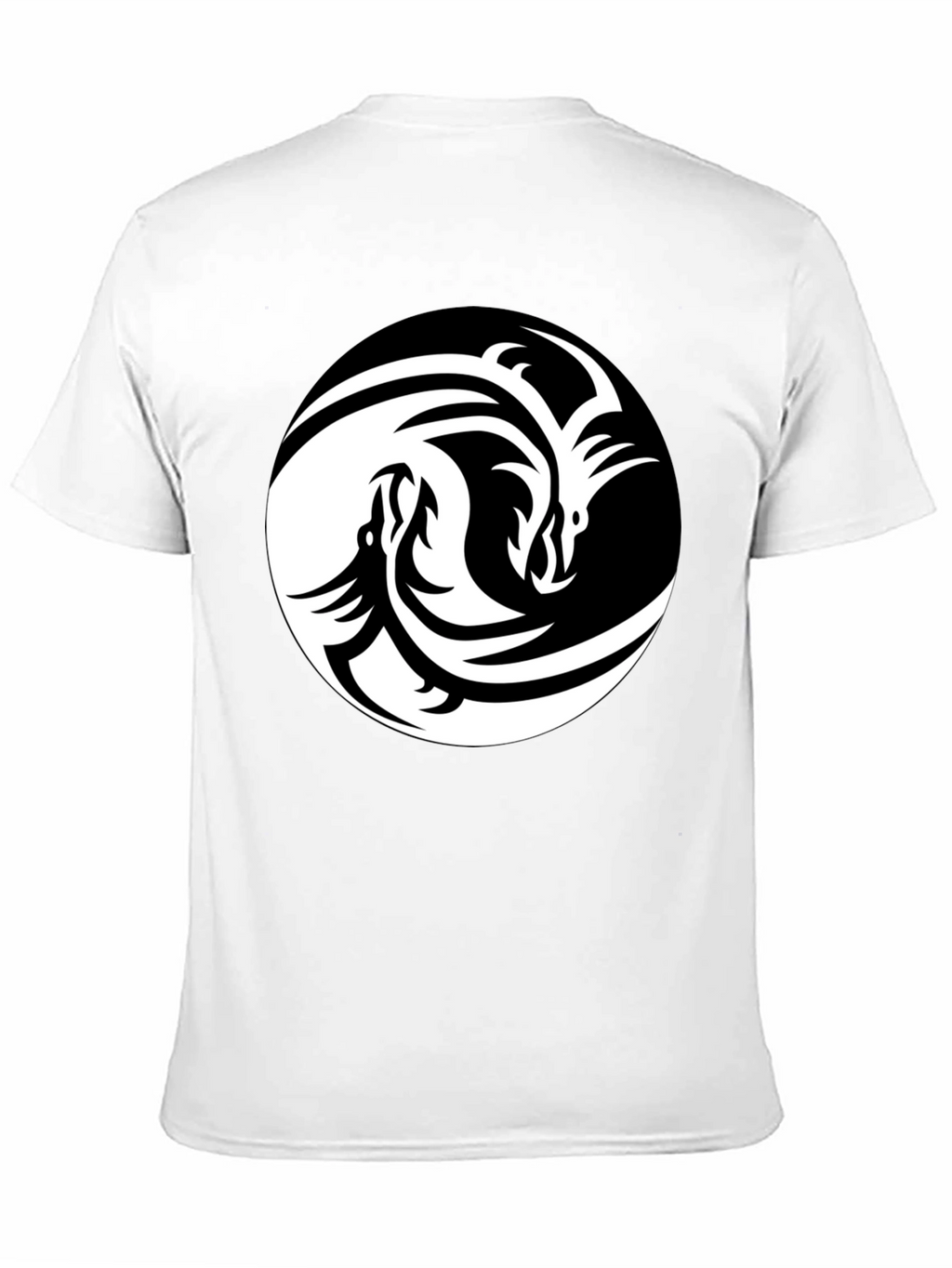 Yin Yang Dragon Graphic Tee - Unisex Black T-Shirt