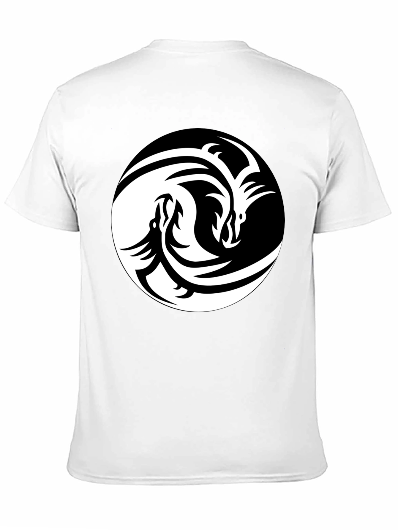 Yin Yang Dragon Graphic Tee - Unisex Black T-Shirt