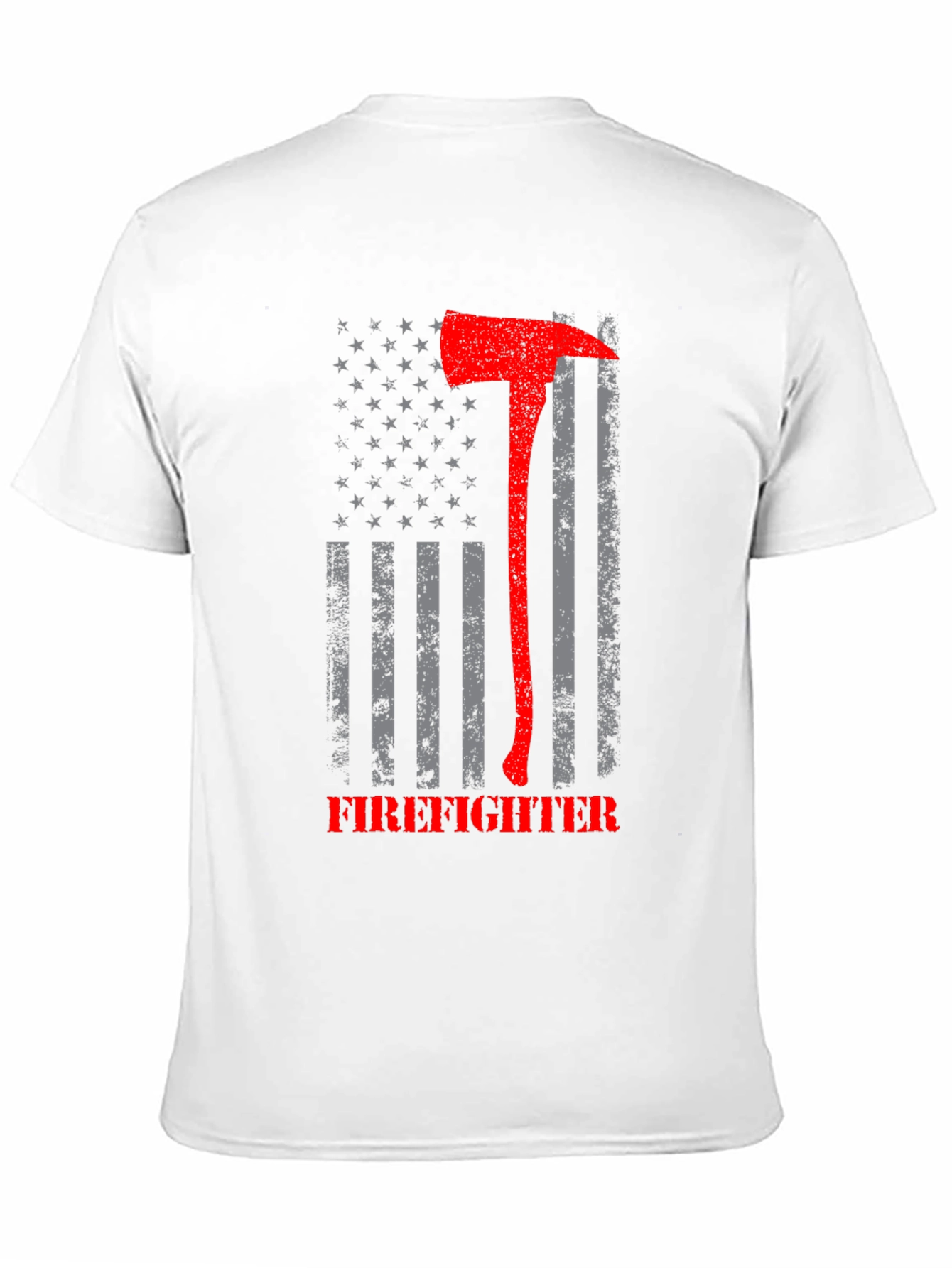 Firefighter Axe American Flag Graphic T-Shirt