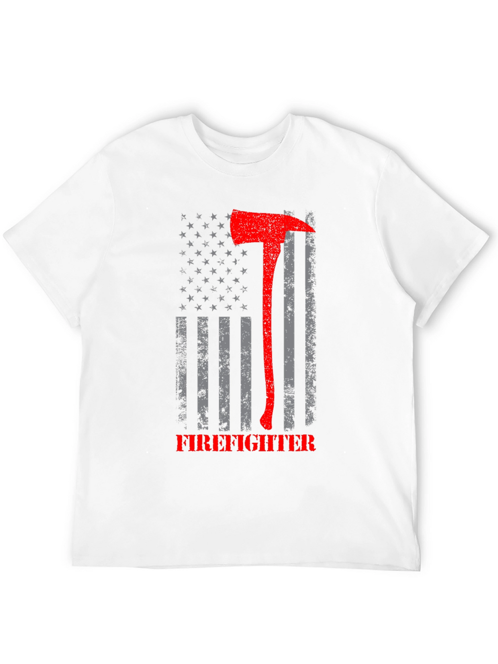 Firefighter Axe American Flag Graphic T-Shirt