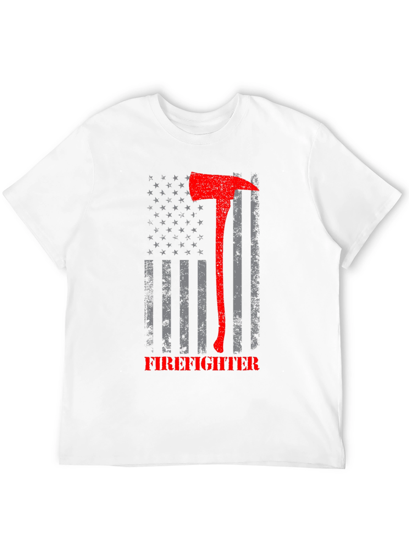 Firefighter Axe American Flag Graphic T-Shirt