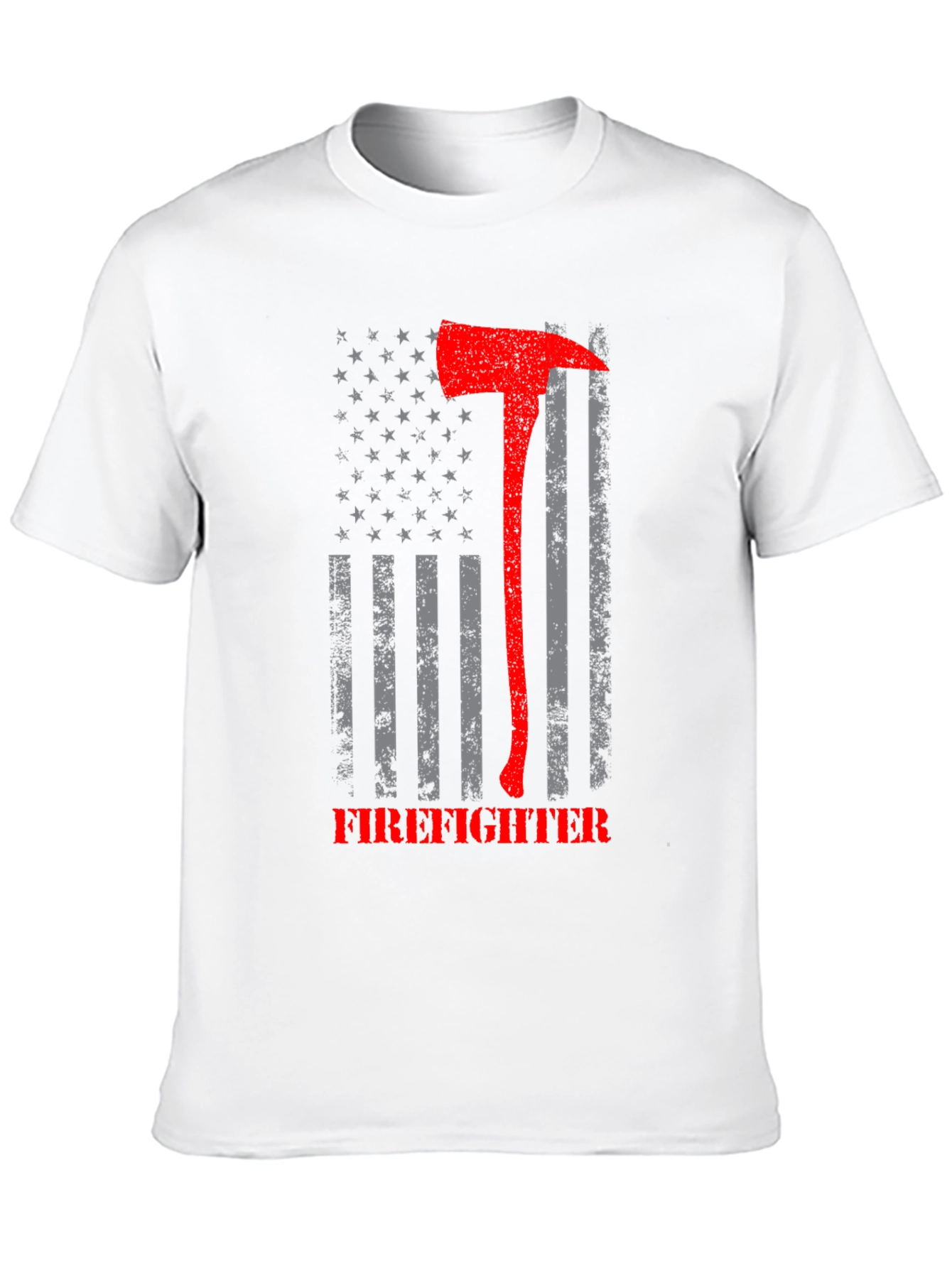 Firefighter Axe American Flag Graphic T-Shirt