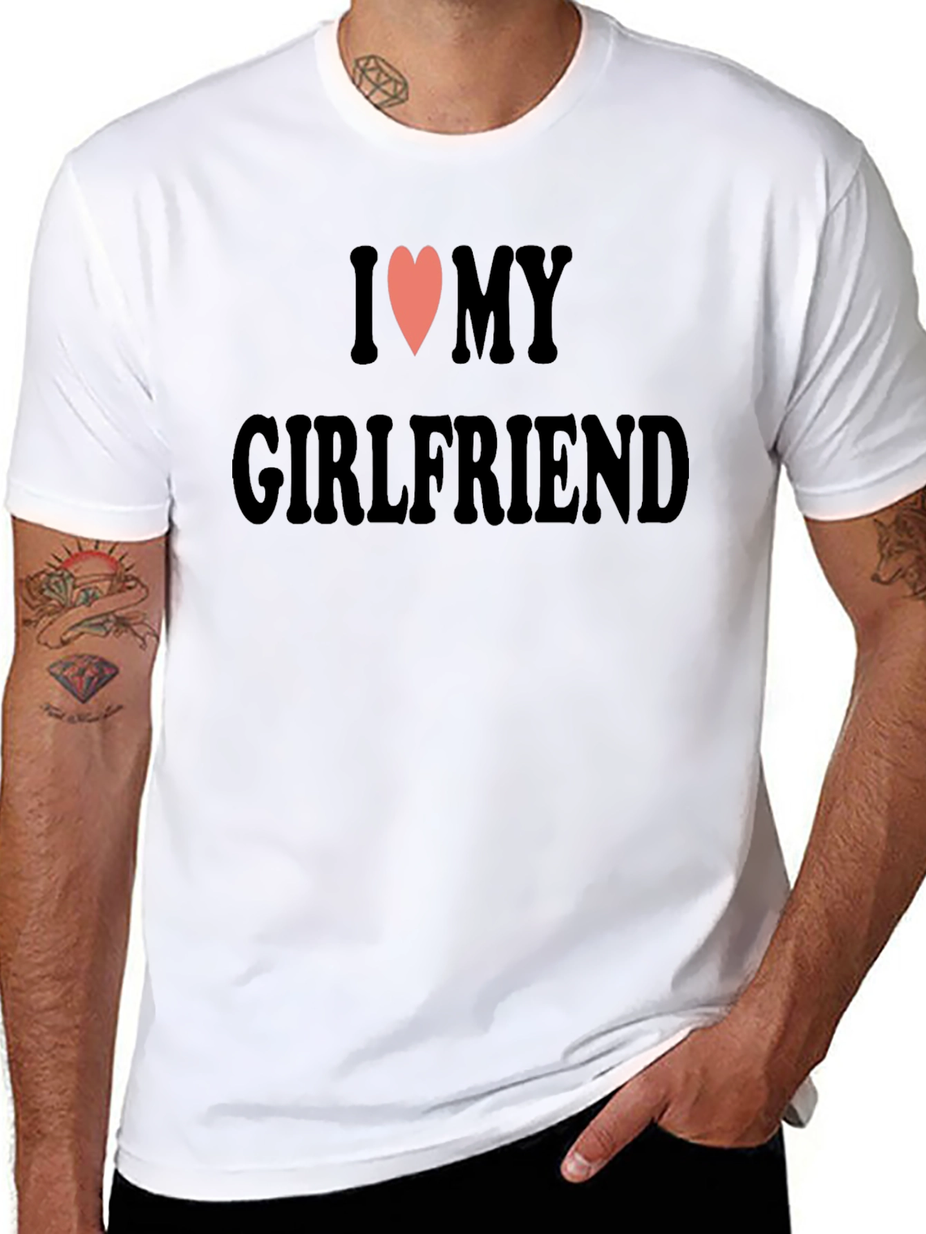 I Heart My Girlfriend Black T-Shirt