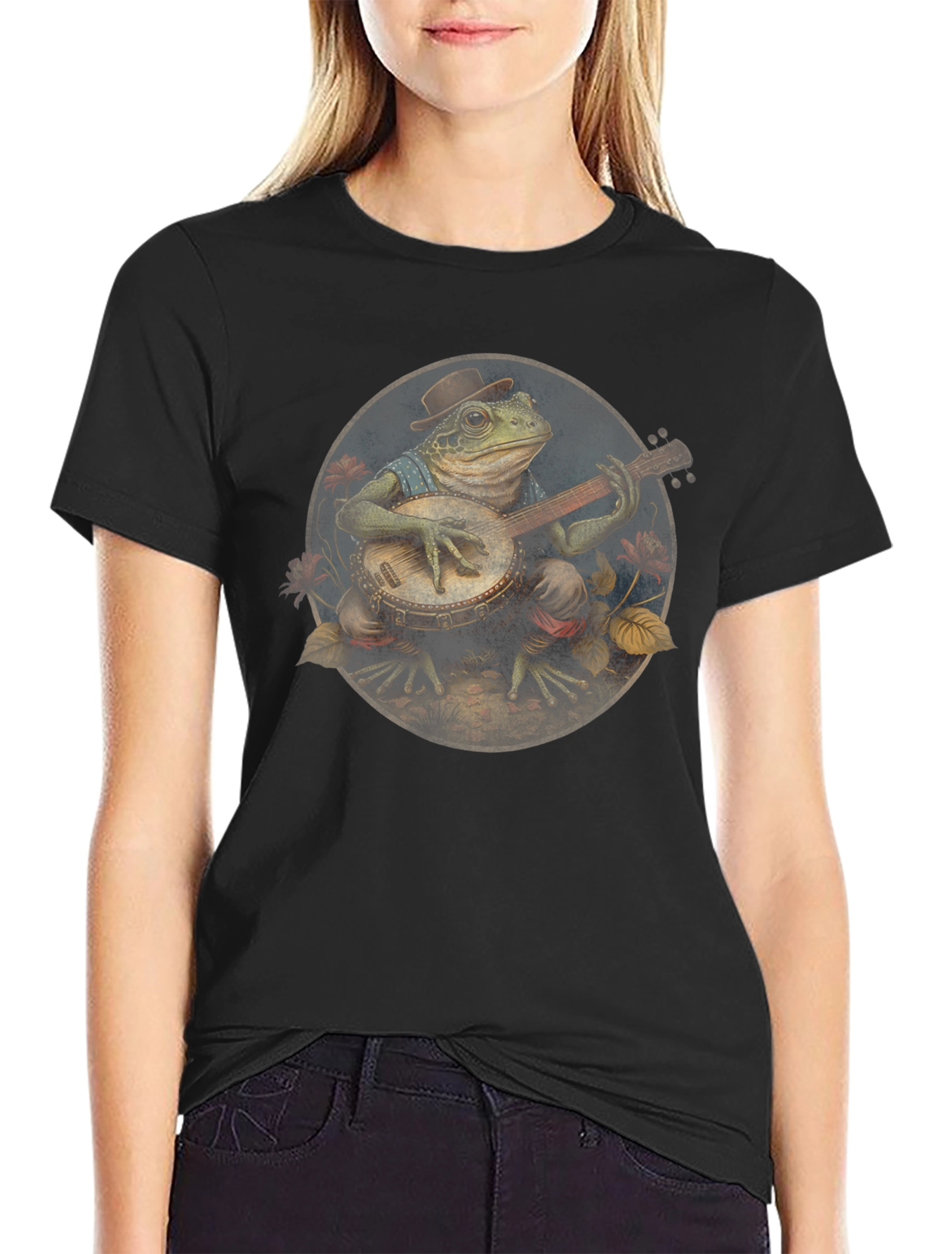 Frog Banjo Player Graphic Tee