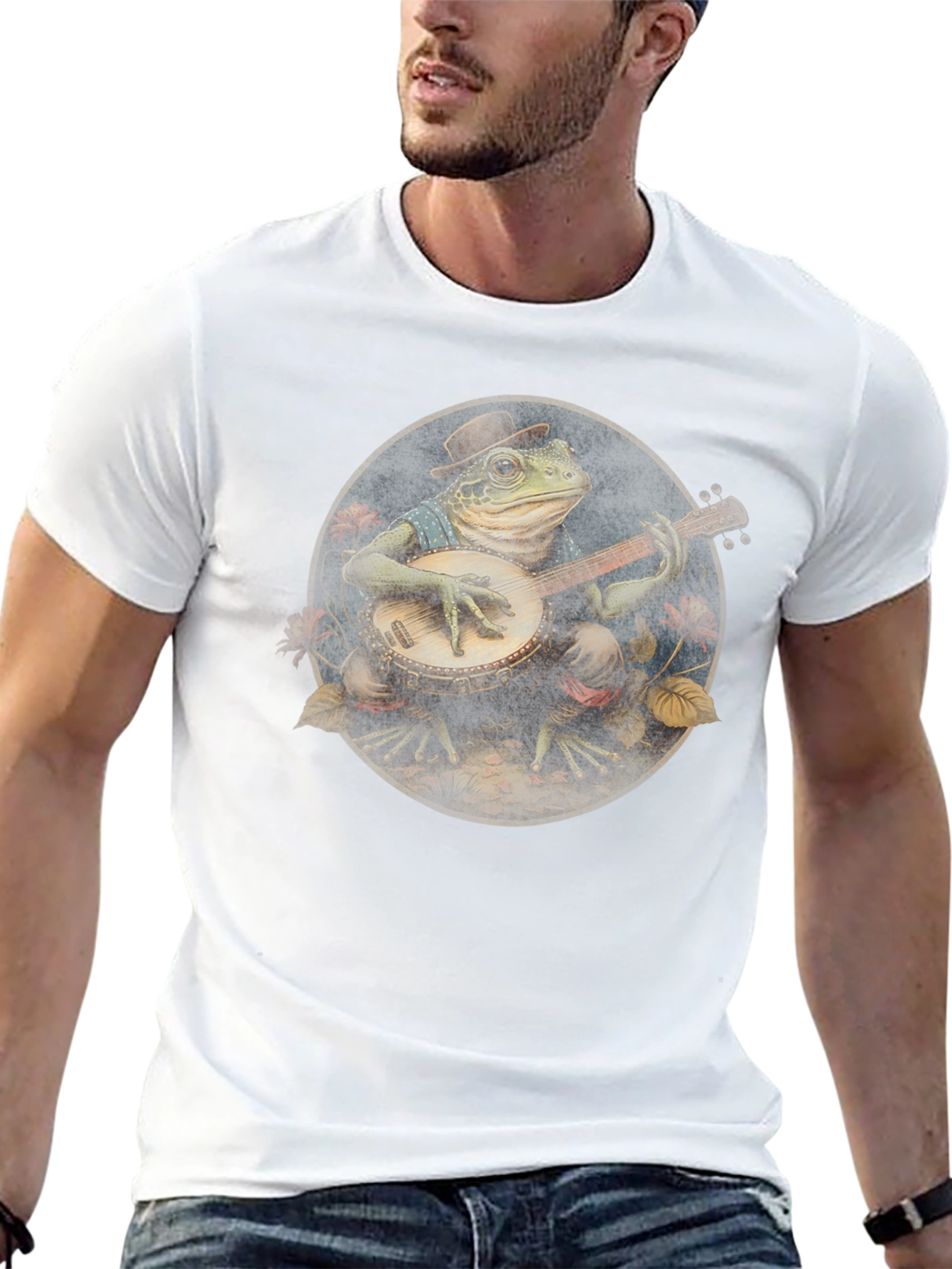 Frog Banjo Player Graphic Tee