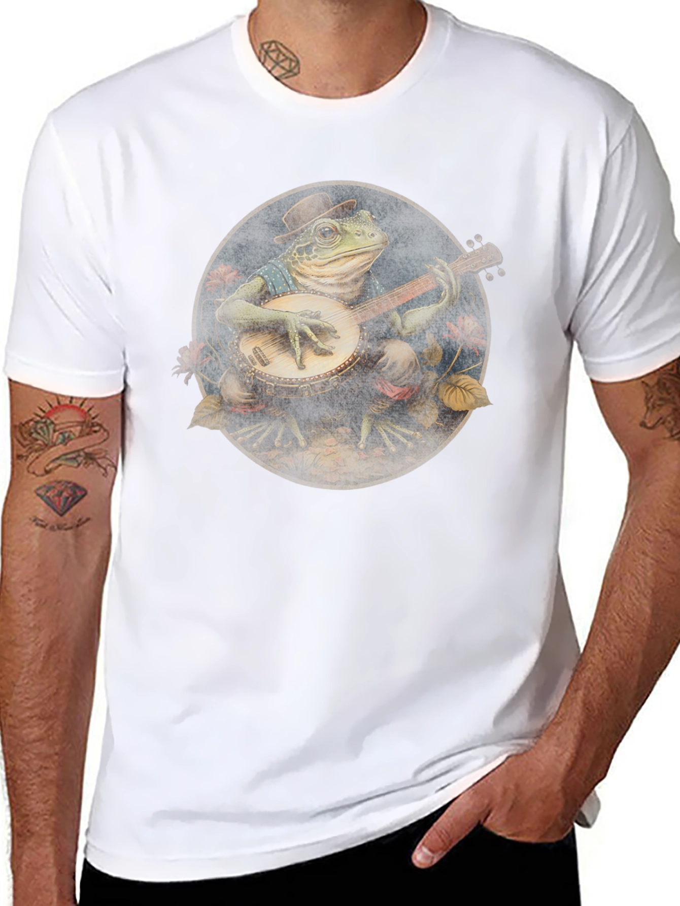 Frog Banjo Player Graphic Tee