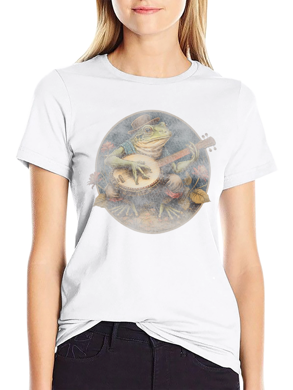 Frog Banjo Player Graphic Tee