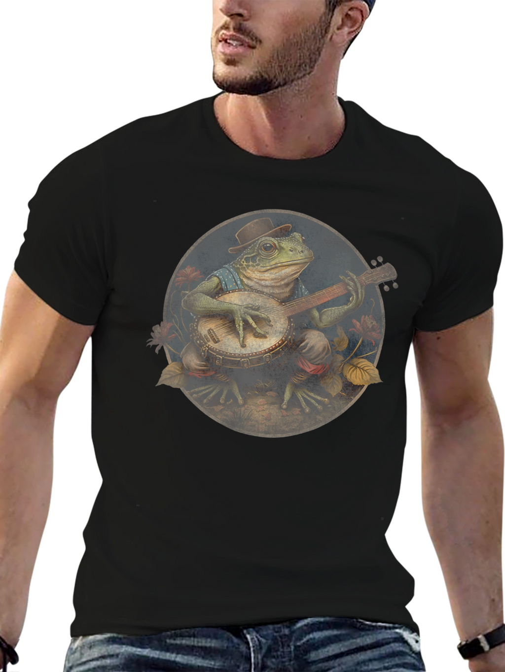 Frog Banjo Player Graphic Tee