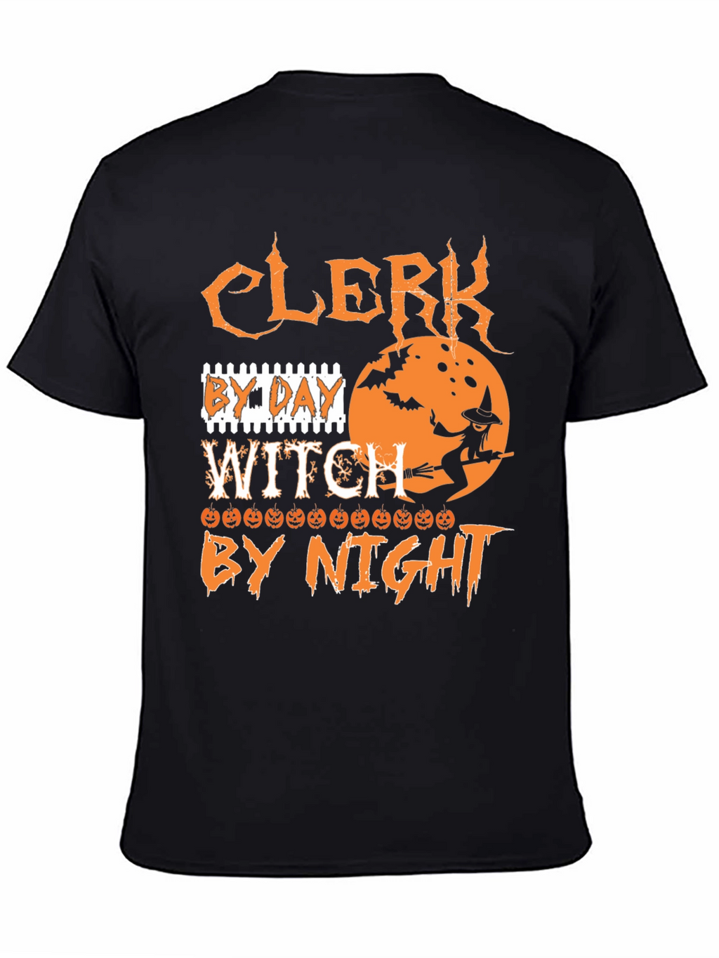 Clerk By Day Witch By Night Halloween T-Shirt