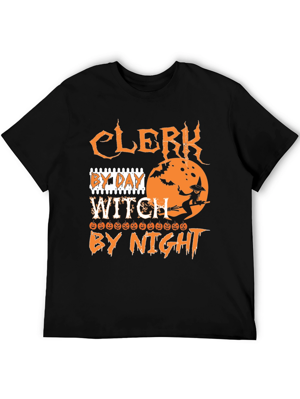 Clerk By Day Witch By Night Halloween T-Shirt