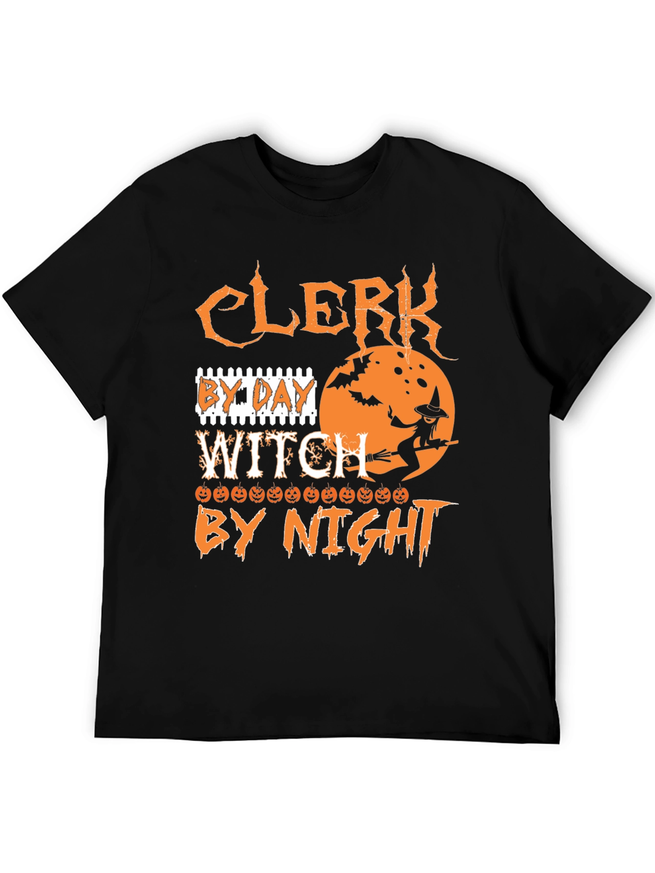 Clerk By Day Witch By Night Halloween T-Shirt