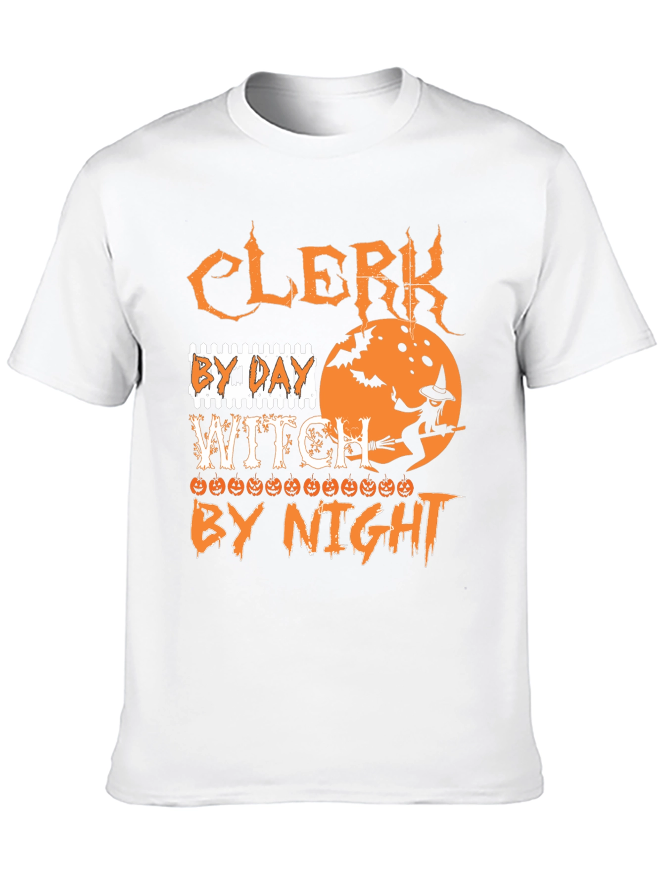 Clerk By Day Witch By Night Halloween T-Shirt