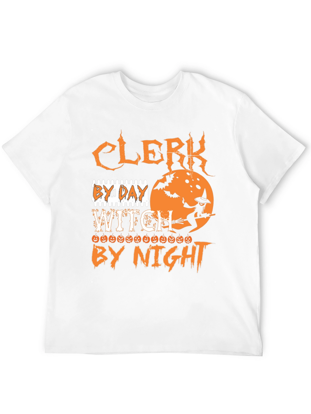 Clerk By Day Witch By Night Halloween T-Shirt