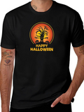 Happy Halloween Tree Black T-Shirt