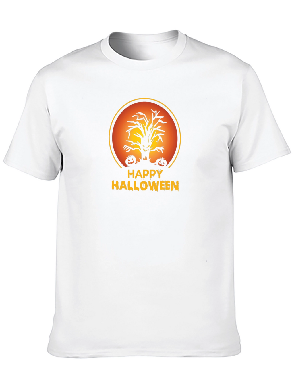 Happy Halloween Tree Black T-Shirt