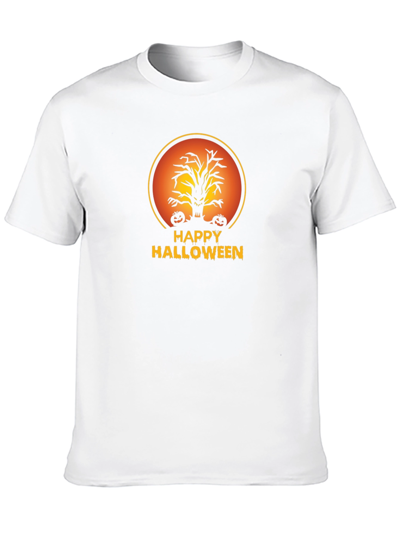 Happy Halloween Tree Black T-Shirt