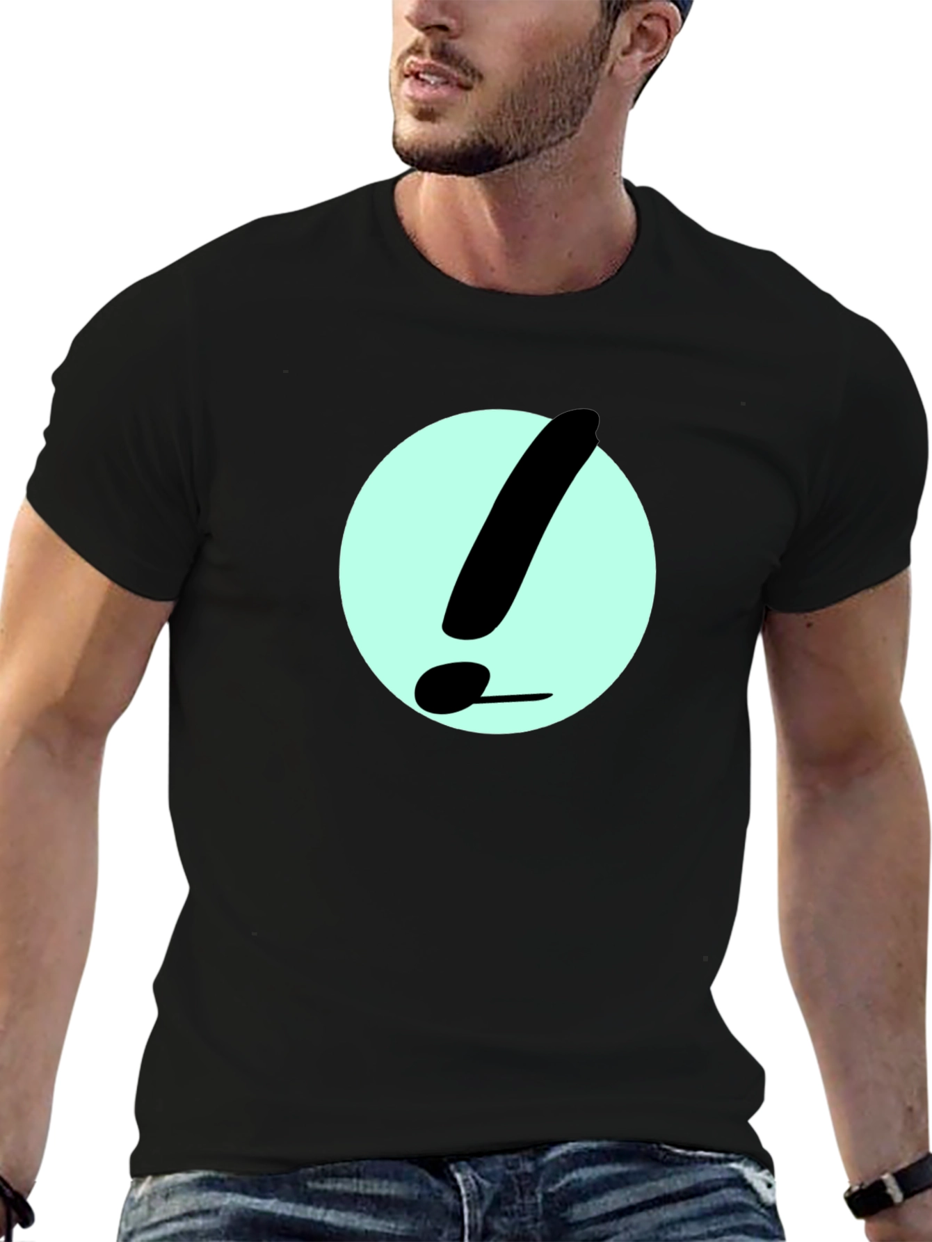 Exclamation Point Graphic Tee - Black