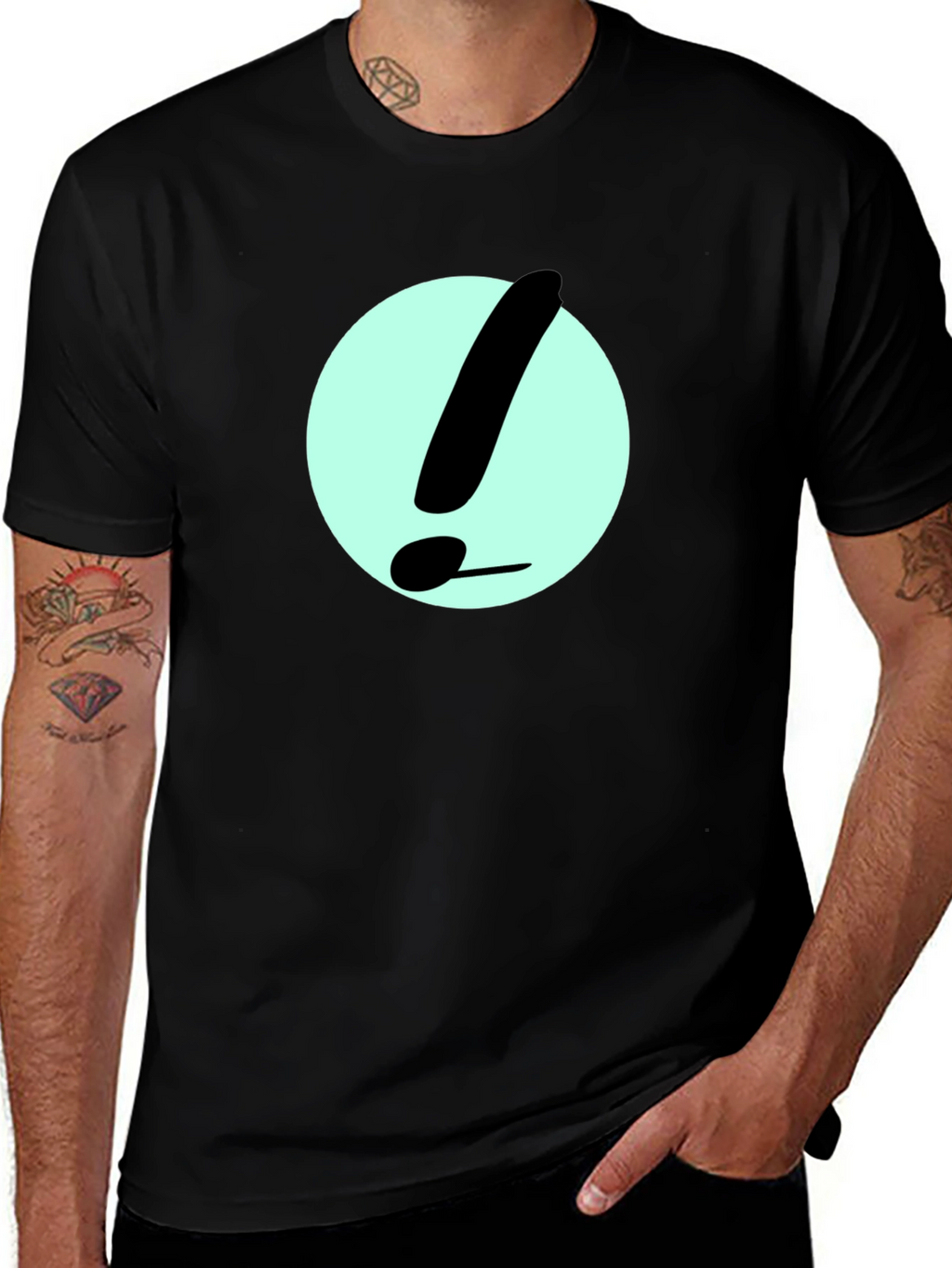 Exclamation Point Graphic Tee - Black