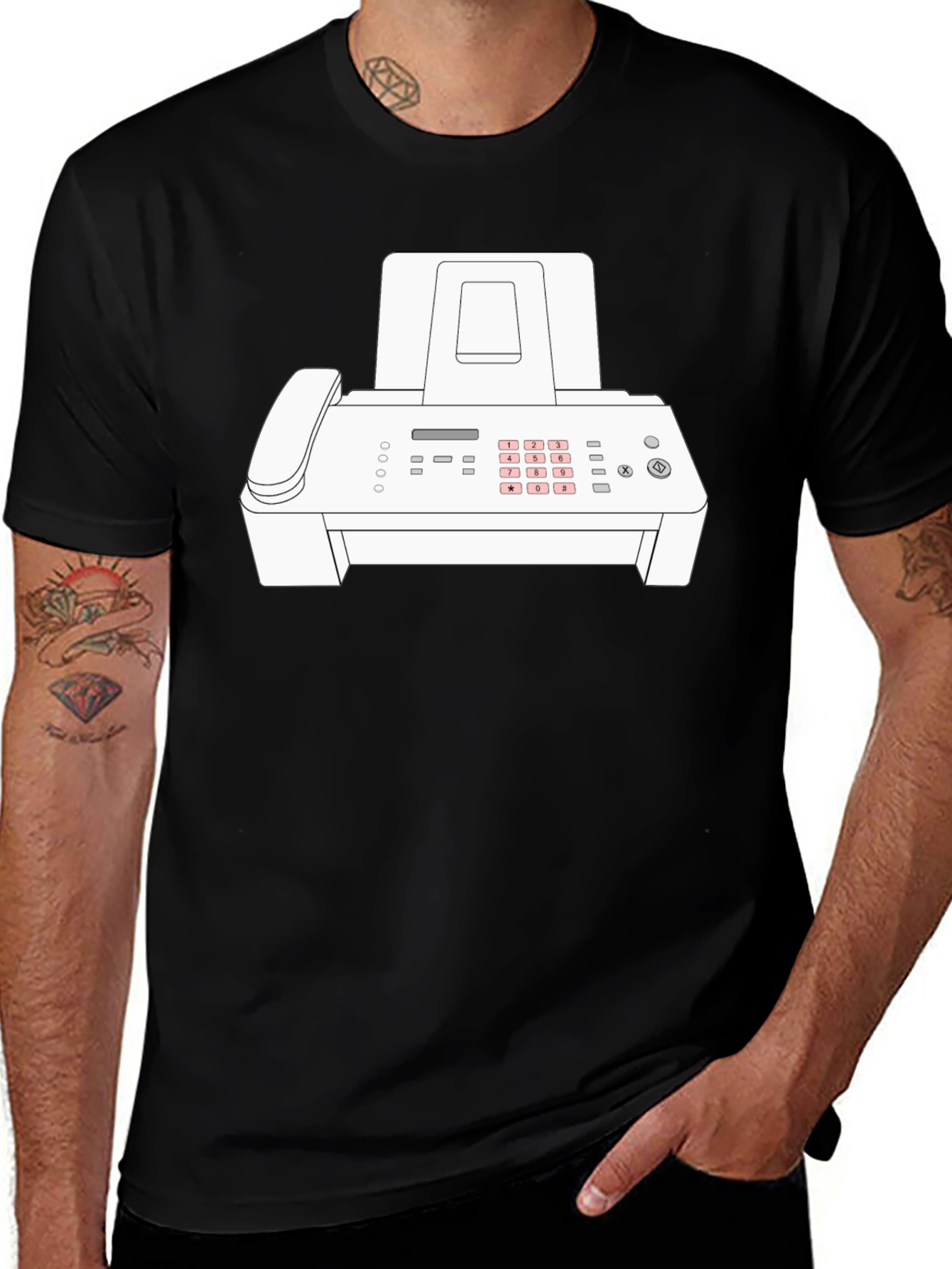 Fax Machine Graphic Tee - Retro Office Humor T-Shirt