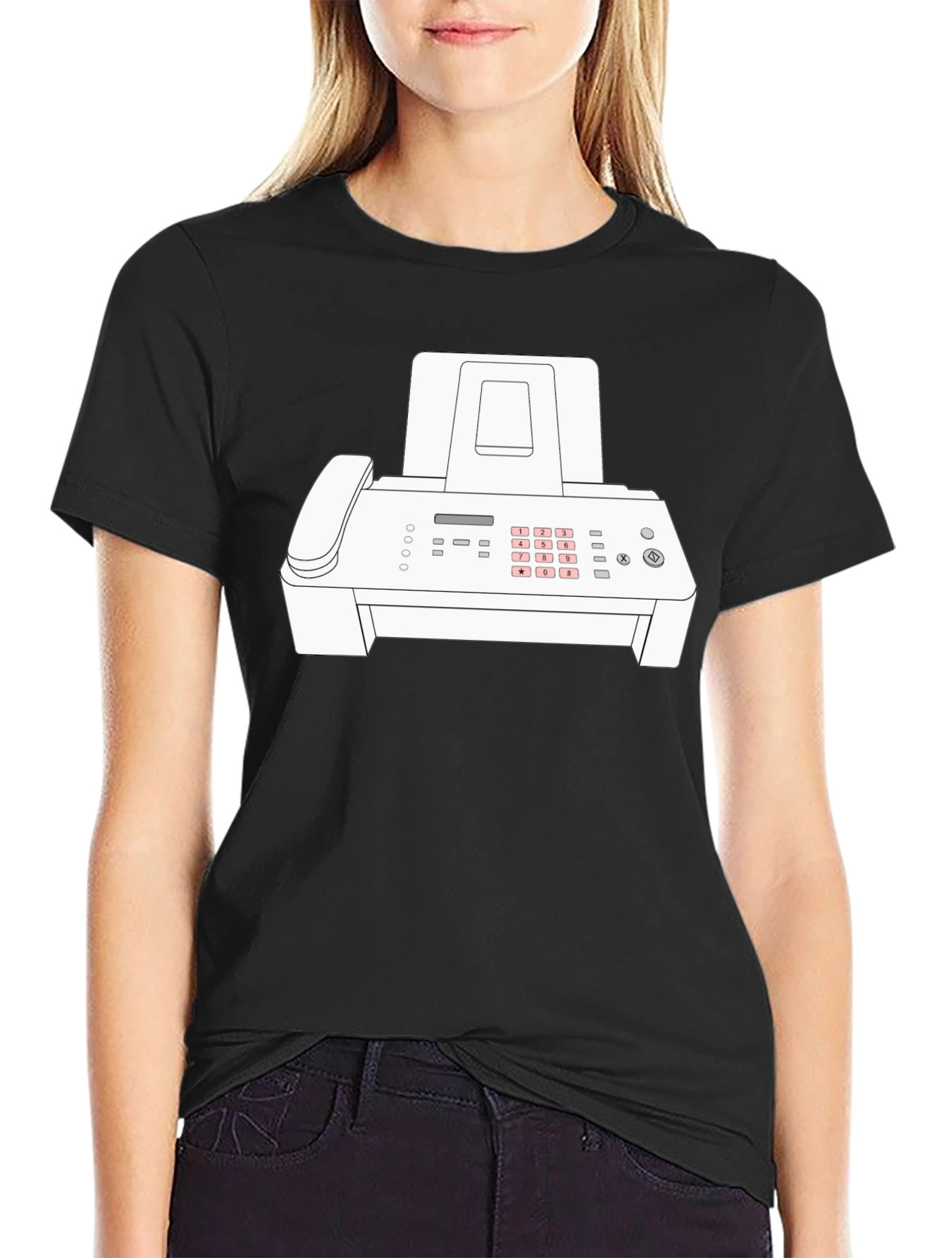 Fax Machine Graphic Tee - Retro Office Humor T-Shirt