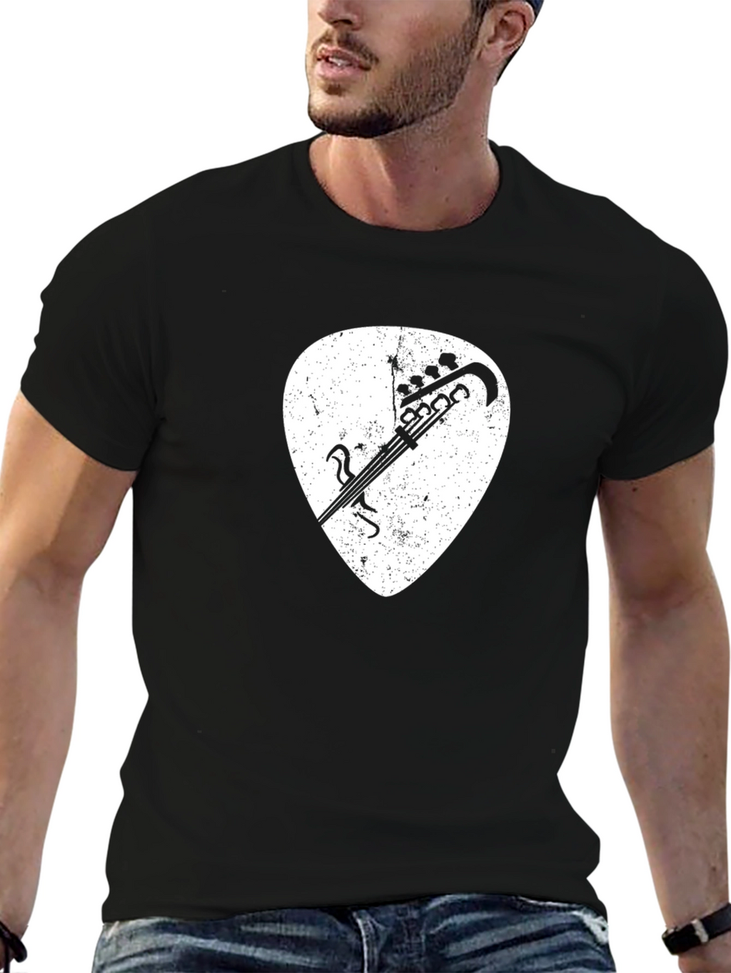 Bass Guitar Pick T-Shirt - Rock & Roll Style