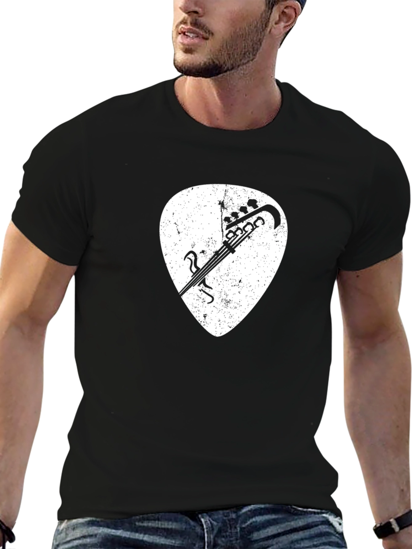 Bass Guitar Pick T-Shirt - Rock & Roll Style