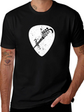 Bass Guitar Pick T-Shirt - Rock & Roll Style