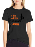 Eat Sleep Shopping Repeat Black T-Shirt