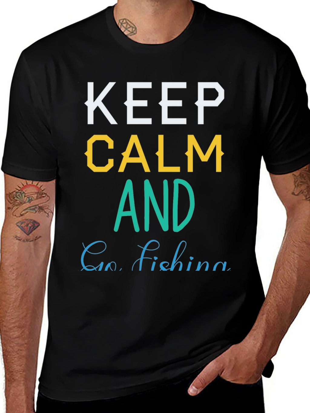 Keep Calm and Go Fishing Graphic T-Shirt