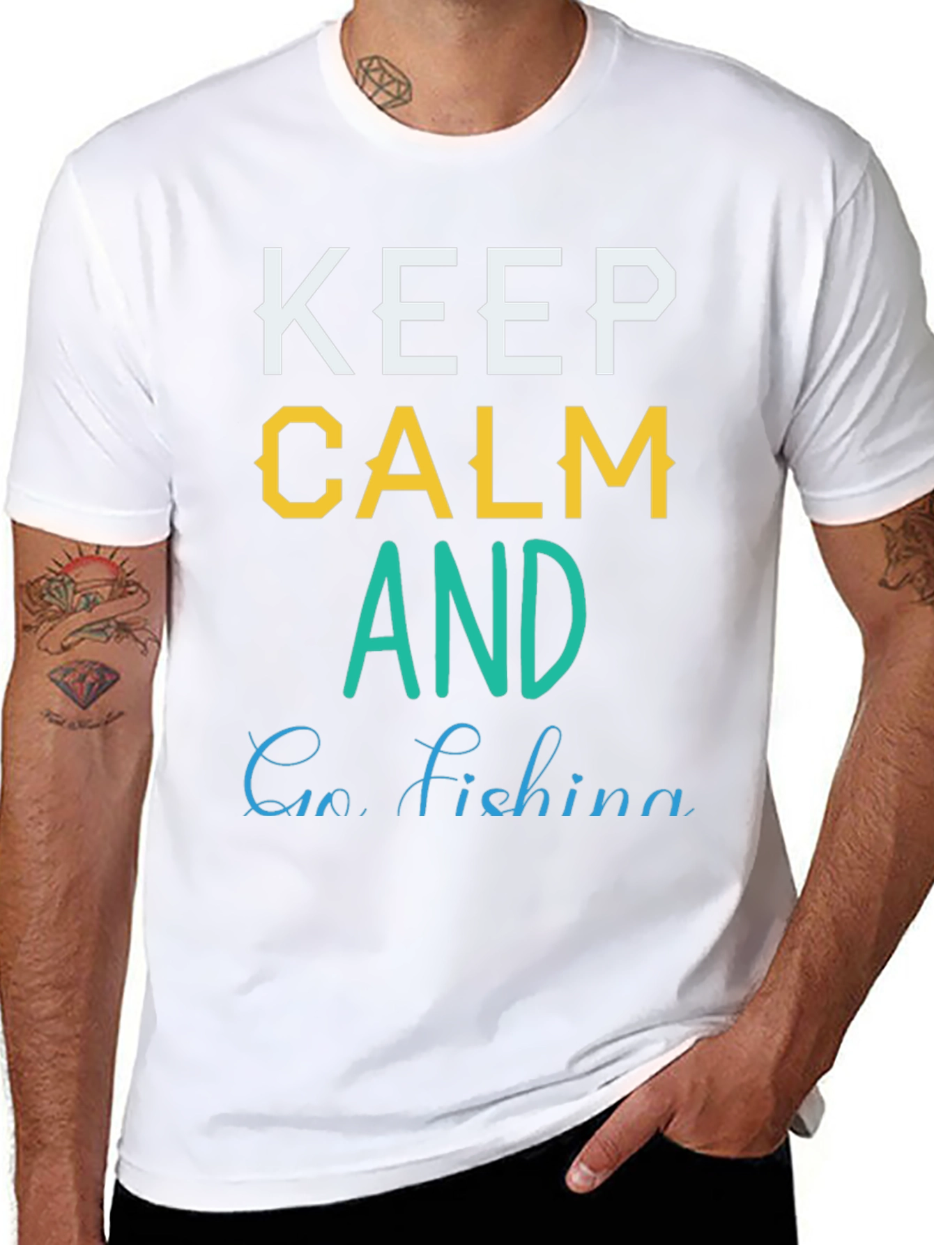 Keep Calm and Go Fishing Graphic T-Shirt