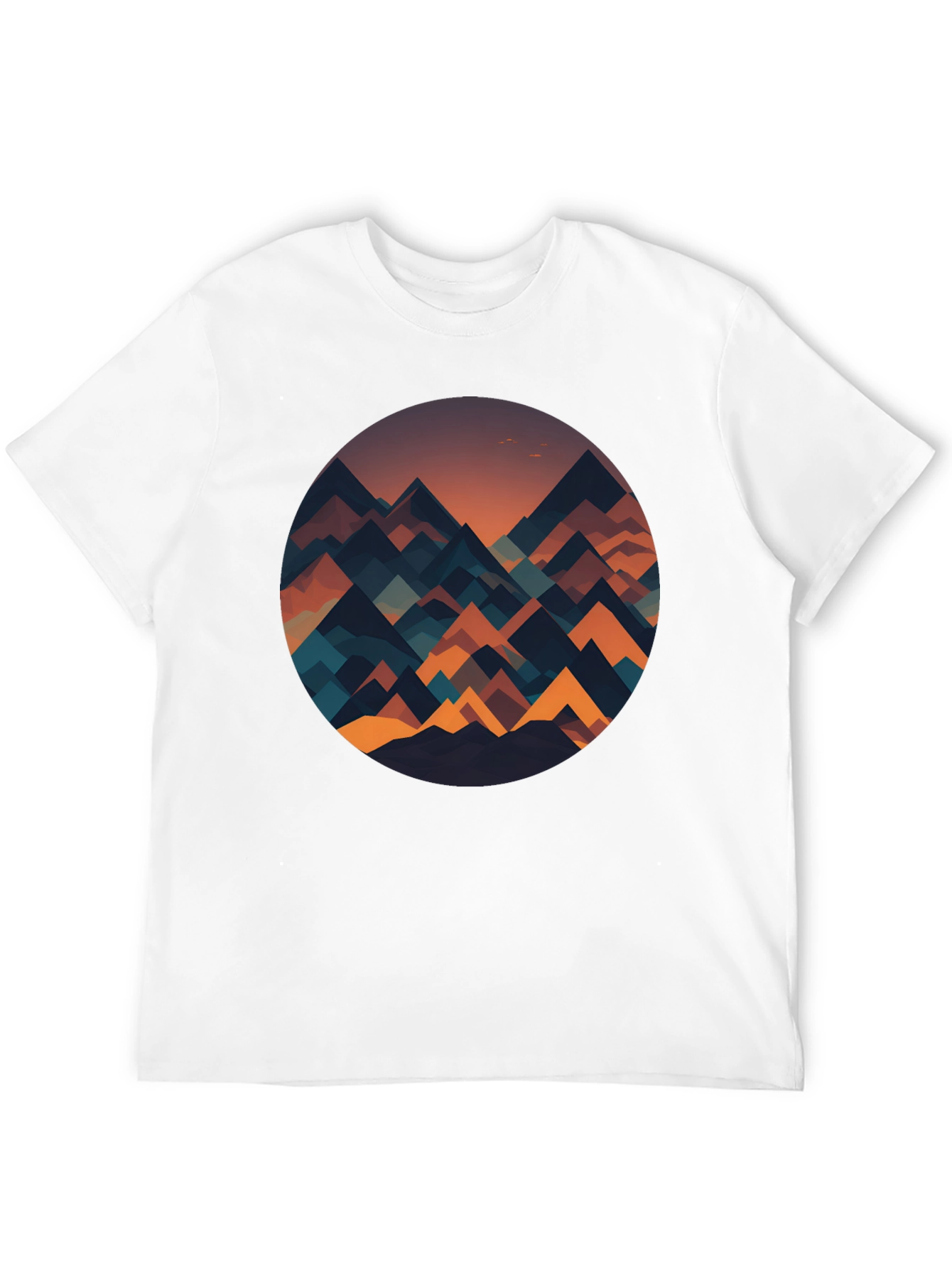 Geometric Mountainscape Graphic Tee - Black