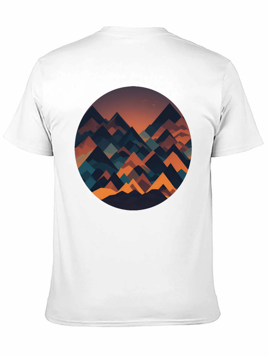 Geometric Mountainscape Graphic Tee - Black