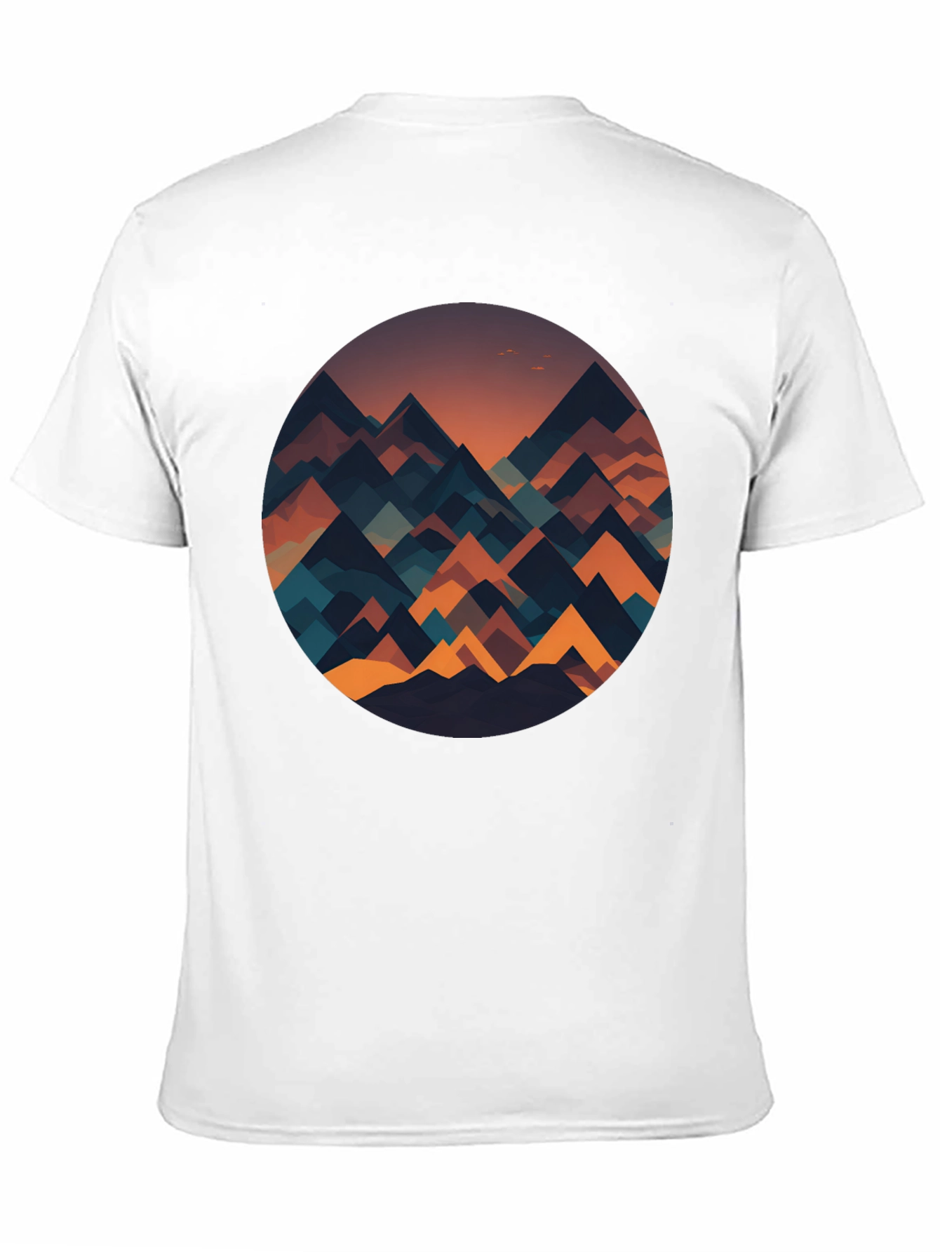Geometric Mountainscape Graphic Tee - Black
