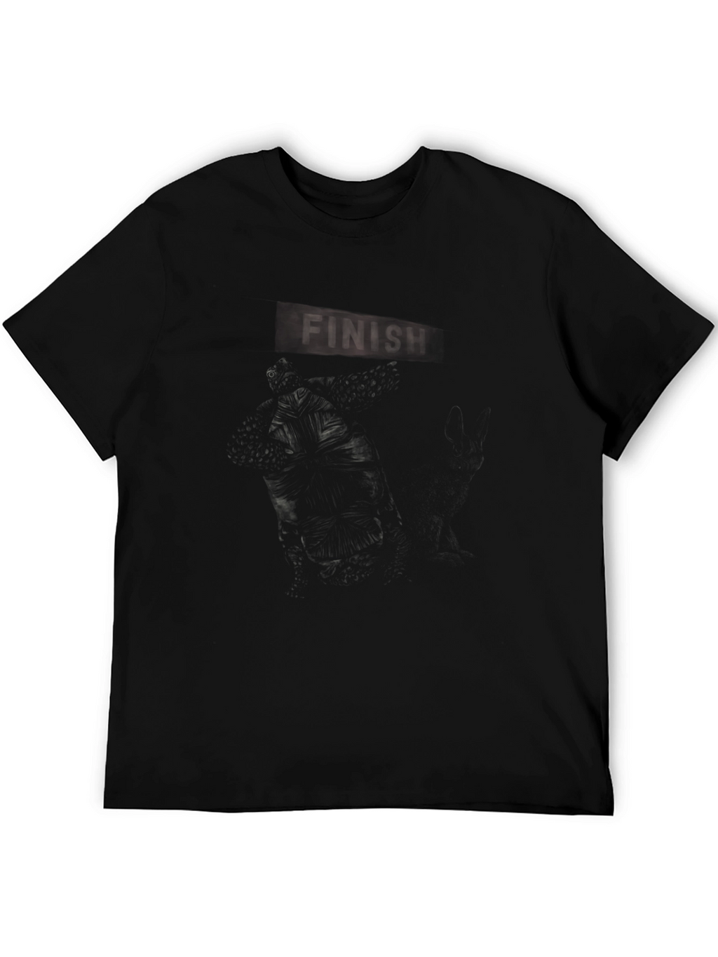 Mens Graphic Black T-Shirt - Dark Finish Design