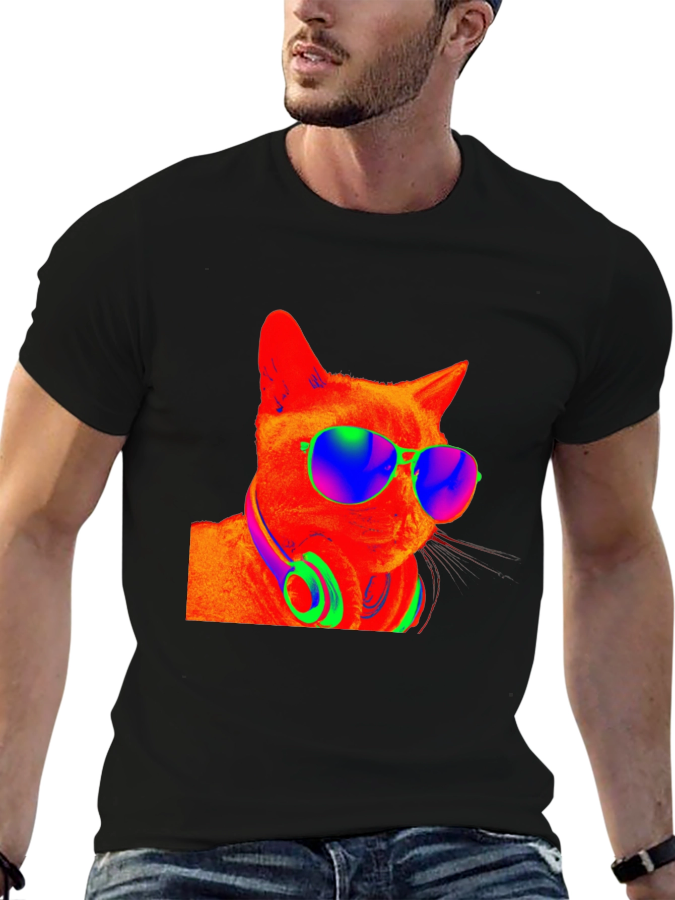 Cool Cat Tee - Funky Shades & Headphones