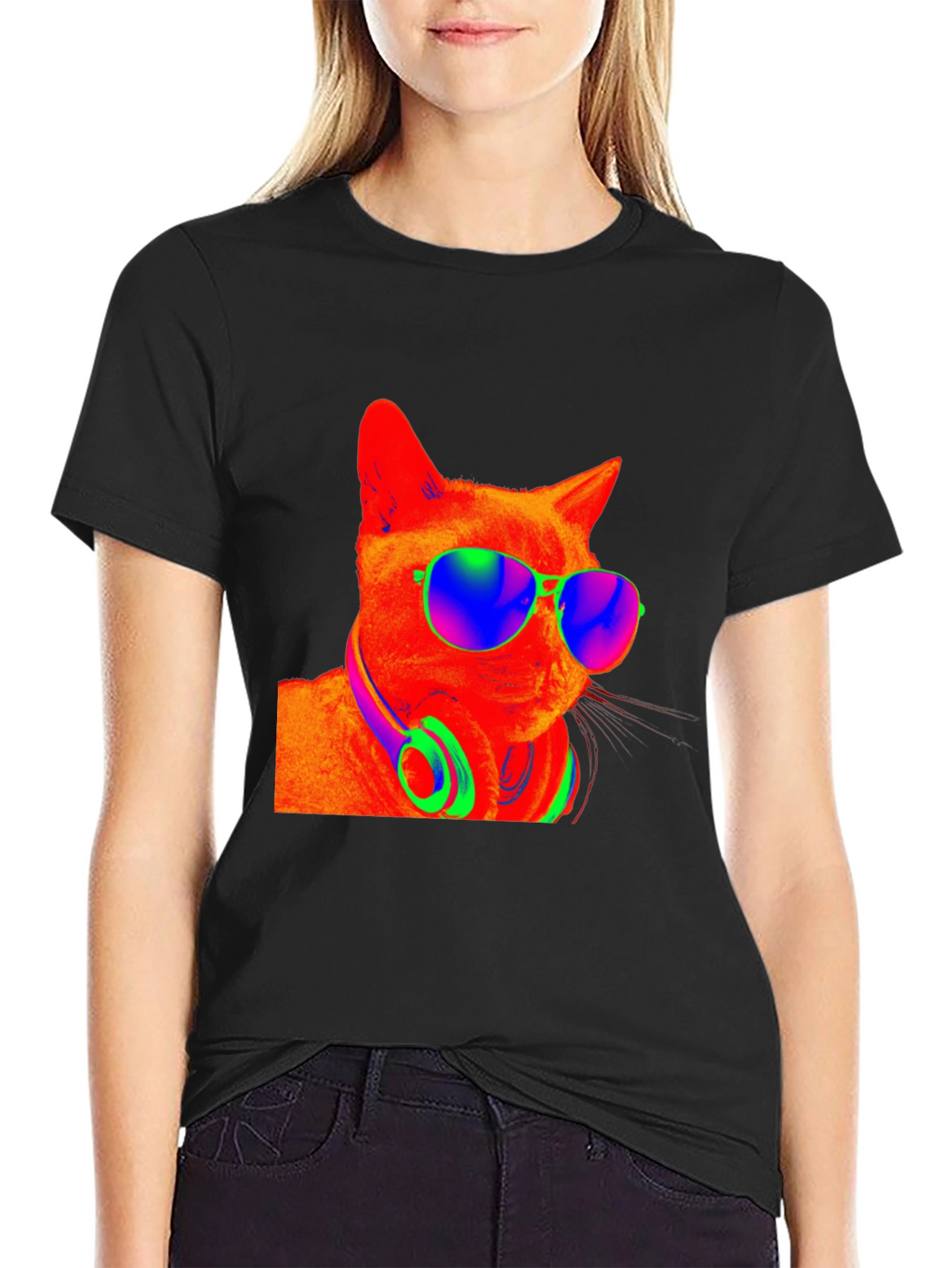 Cool Cat Tee - Funky Shades & Headphones